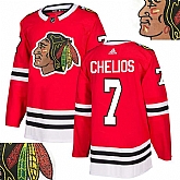 Blackhawks #7 Chelios Red With Special Glittery Logo Adidas Jersey,baseball caps,new era cap wholesale,wholesale hats